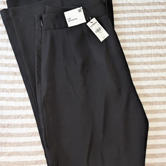 Express Black Flare Super High Rise Pants - Picture 5 of 6